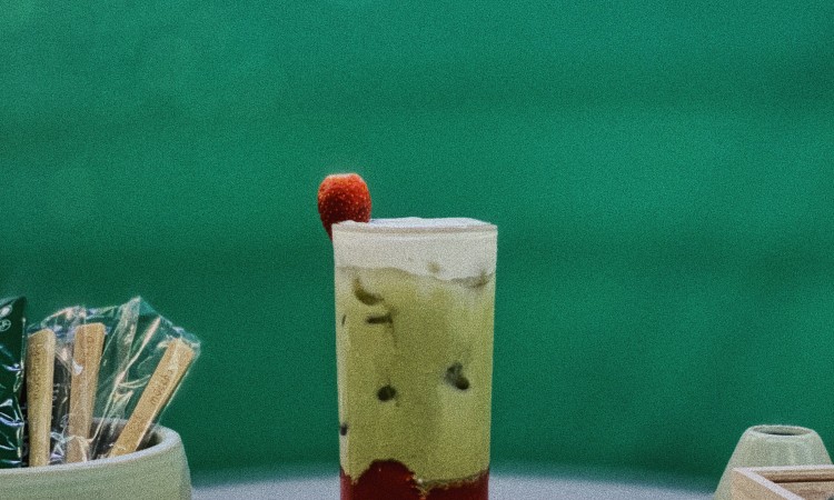 57. MATCHA STRAWBERRY CHEESE LATTE