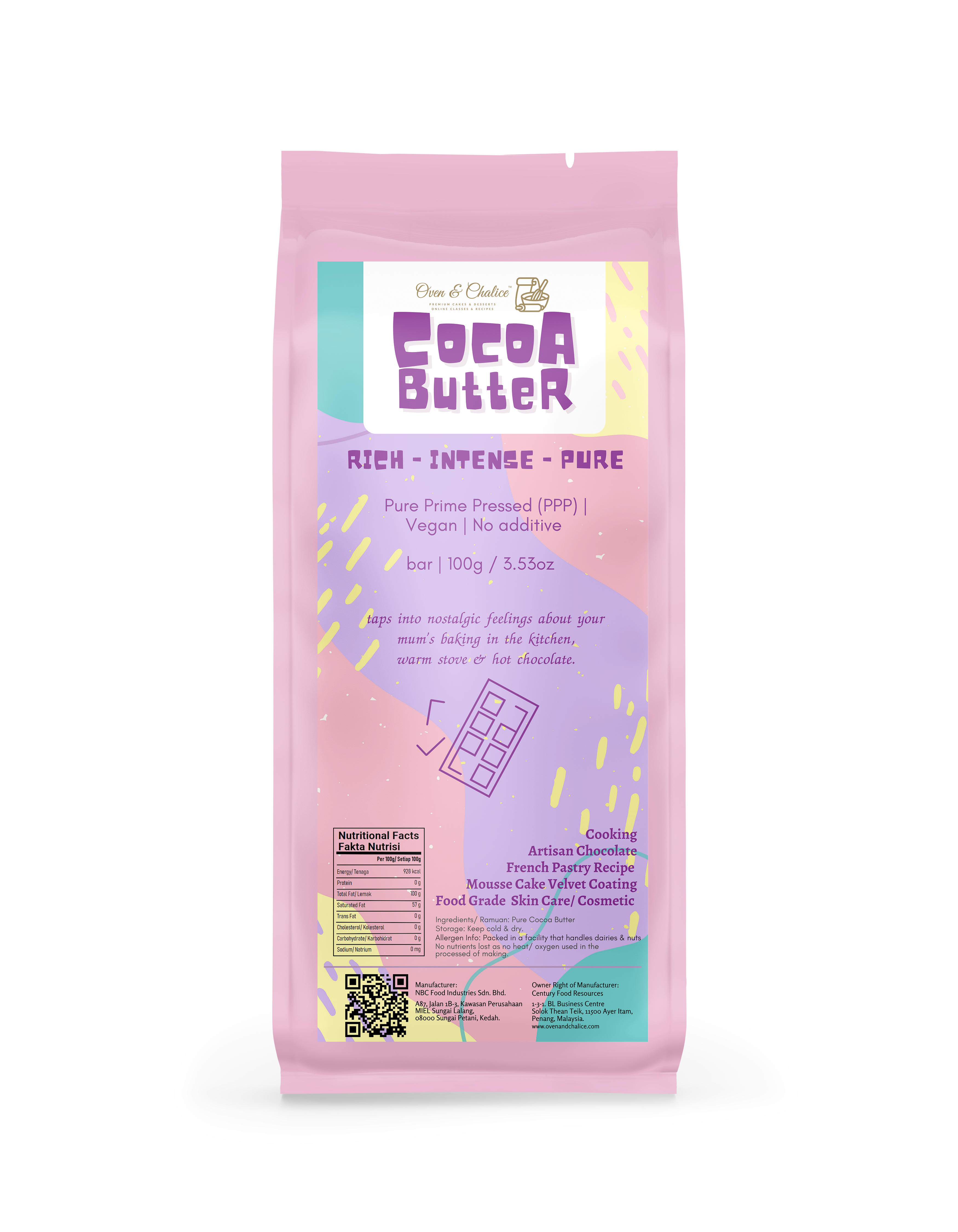 Oven & Chalice Cocoa Butter (100 G X 20 BARS X 6 BOXES)