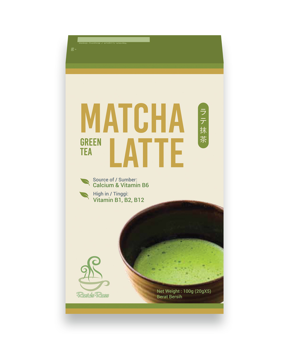 Rosie's Ross Matcha Green Tea Latte (20g x 5 sachets x 24 boxes)