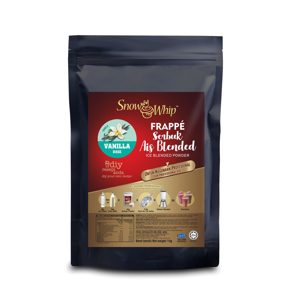 Snow Whip Vanilla Ice Blended Powder (1KG x 20)