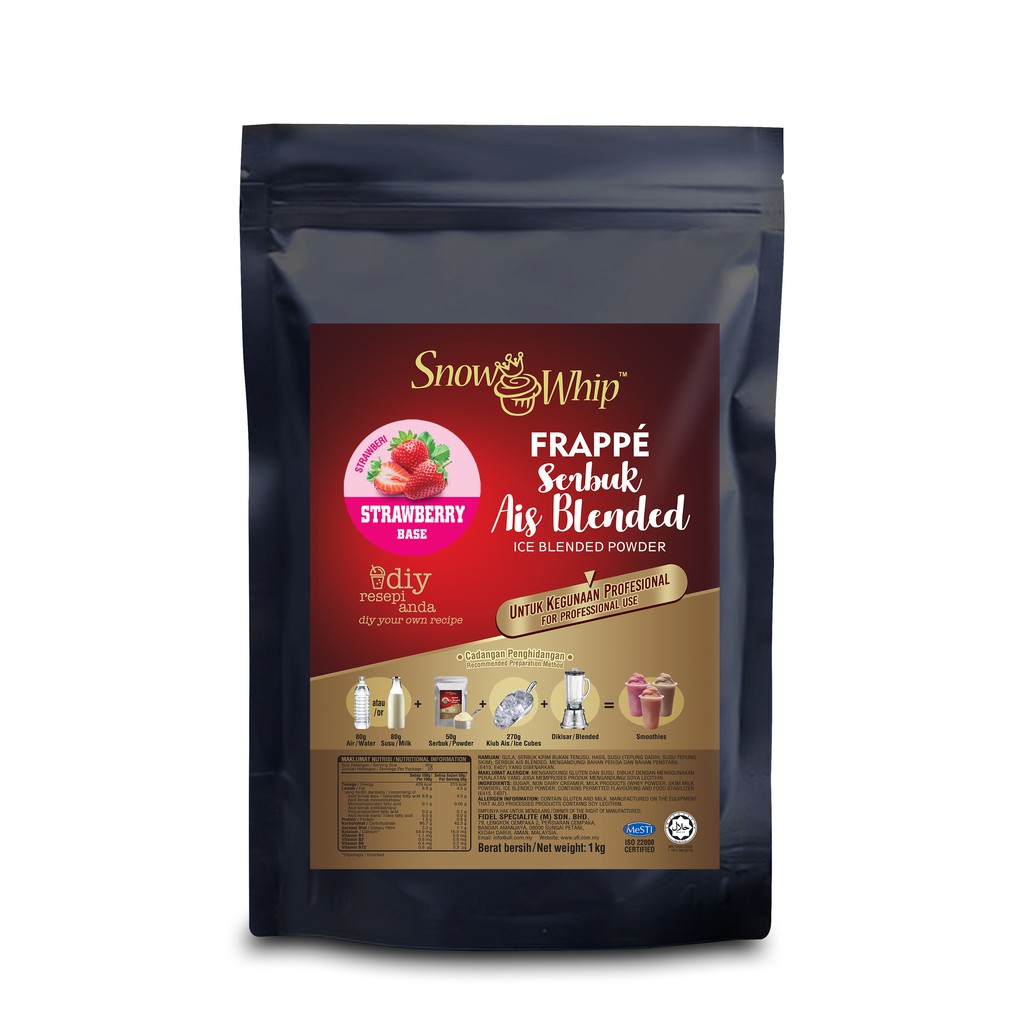 Snow Whip Strawberry Ice Blended Powder (1KG x 20)