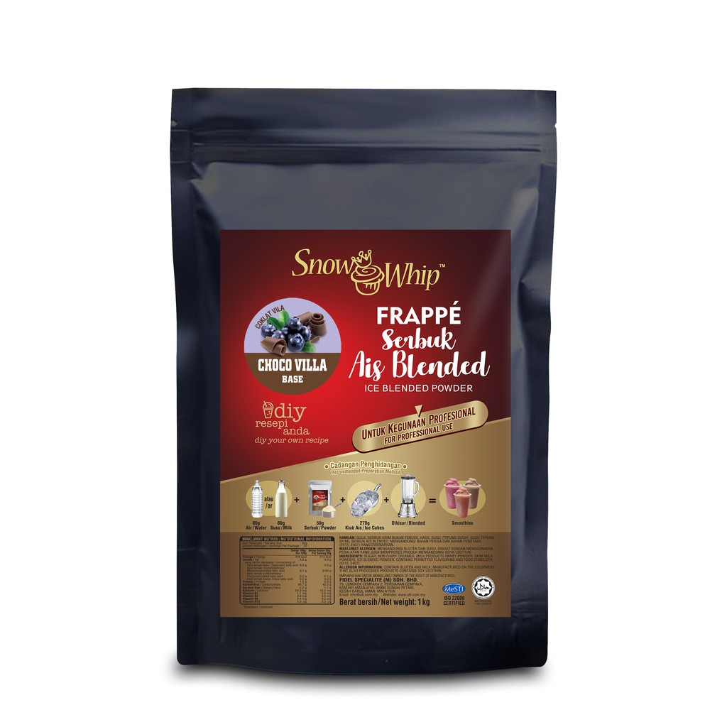 Snow Whip Choco Villa Ice Blended Powder (1KG x 20)