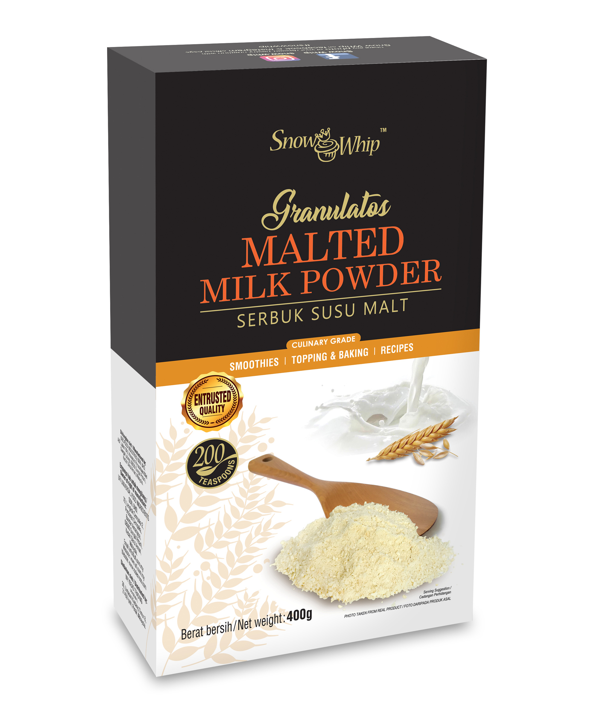 Snow Whip Granulatos Malted Milk Powder (400g x 24 BOXES)