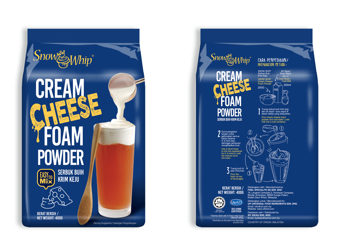 Snow Whip Cream Cheese Foam Powder (400 G X 28)